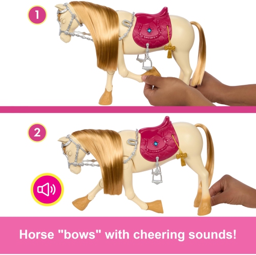 Barbie Toy Horse with Sounds, Music & Accessories, Inspired by Barbie The Great Horse Chase, Horse Moves, Dances & Bli..