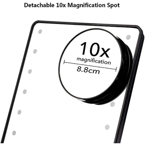 Miroirs Maquillage de table Esthétique Loupe maquillage Maquillage portatif avec lumières à DEL/rotation à 180°