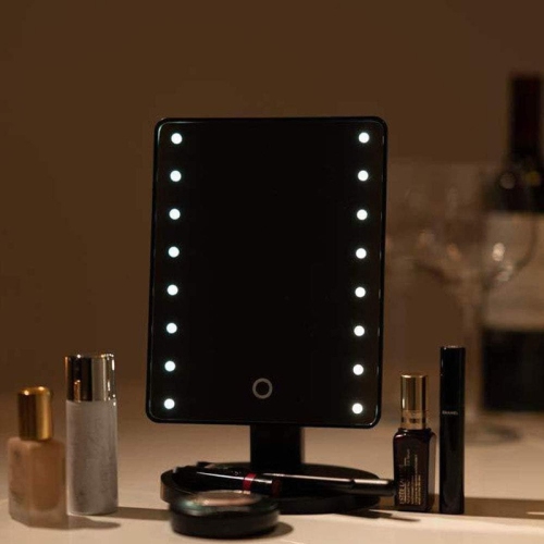 Miroirs Maquillage de table Esthétique Loupe maquillage Maquillage portatif avec lumières à DEL/rotation à 180°