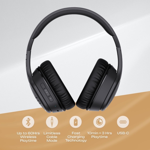 Casque d'écoute Bluetooth, casque d'écoute sans fil Bluetooth avec microphone, casque d'écoute pliable avec casque stéréo haute fidélité pour