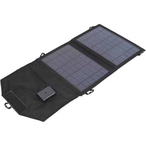 CJ Tech 15W Foldable Solar Charger - Black