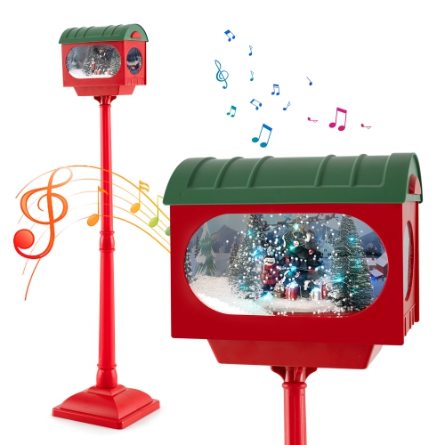 GYMAX  5 Ft Christmas Street Lamp Sound Activated Indoor Street Light W/ Colorful Led Lights
