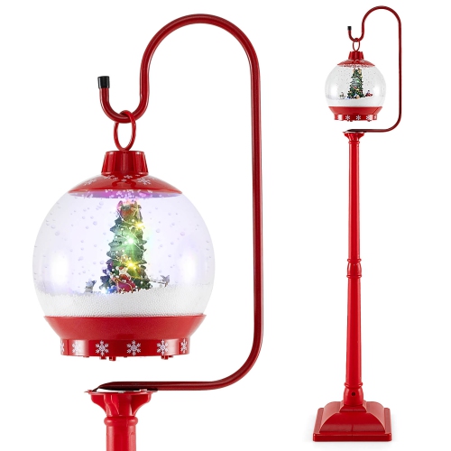 GYMAX  68" Christmas Street Lamp Sound-Activated Spinning Street Light Decoration