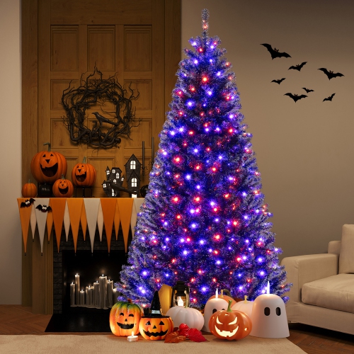 Gymax 6/7/8 Halloween Tree Artificial Decoration Tree w758/1040/1408 Branch Tips 6 Lighting Modes