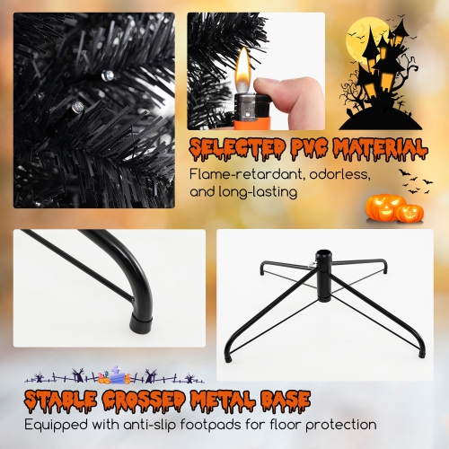 Gymax 6/7/8 Halloween Tree Artificial Decoration Tree w758/1040/1408 Branch Tips 6 Lighting Modes