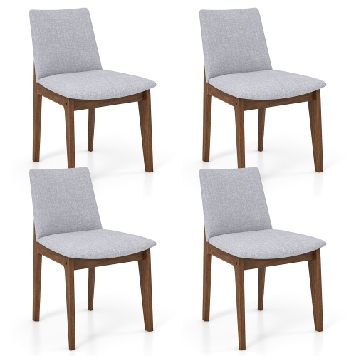 Gymax Wooden Dining Chairs of 4 w/ added Cushions High Curved Back for Dining Room
