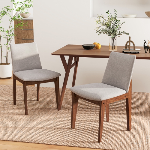 Gymax Wooden Dining Chairs of 4 w/ added Cushions High Curved Back for Dining Room
