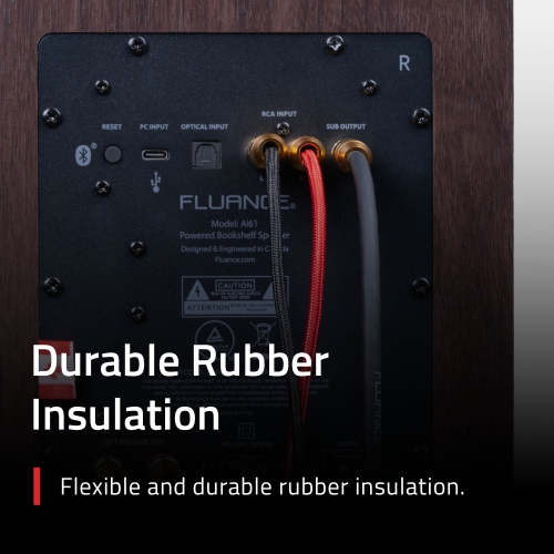 Fluance Premium Grade Subwoofer Cable with Gold Plated RCA Connectors for Subwoofer, Home Theater, Amplifier - 12 ft