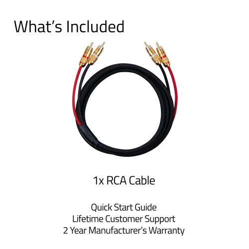 Fluance RCA Cable, 2-Male to 2-Male Gold-Plated Plugs for Preamplifier, CD player, Turntable, and Hi-Fi system - 6 Feet