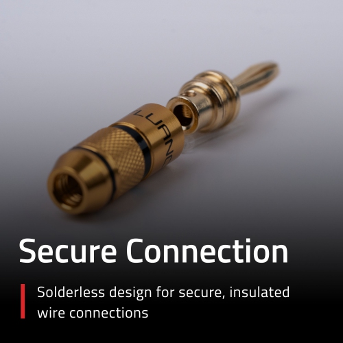 Fluance Banana Plug 24K Gold-plated connectors 16 to 12 AWG speaker wire for Hi-Fi setup Home Theater and Amplifiers