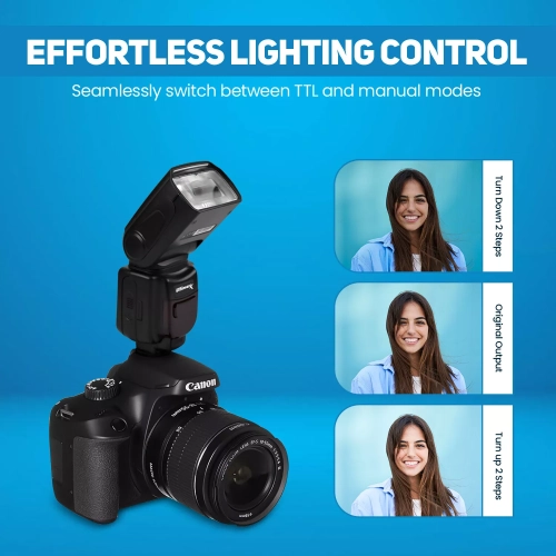 Flash esclave dédié ULTIMAXX TTL avec pivot/rebond ACL et étui pour Canon