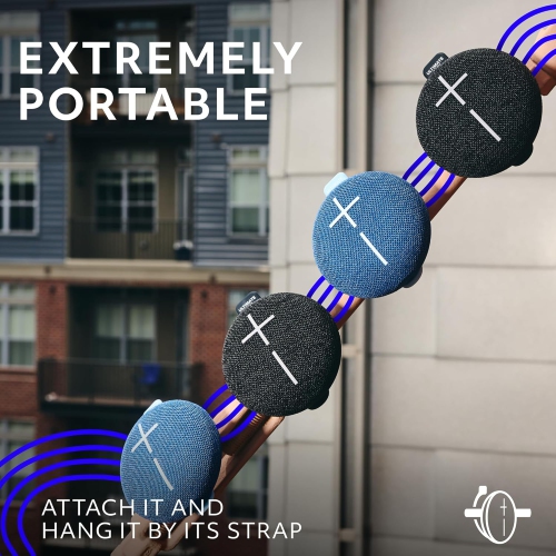 Ultimate Ears MINIROLL Waterproof Bluetooth Wireless Mini Portable Speaker - Majestic Blue