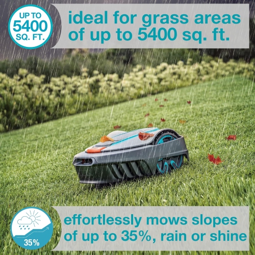 GARDENA 15002-41 SILENO City - Automatic Robotic Lawn Mower, with Bluetooth app and Boundary Wire