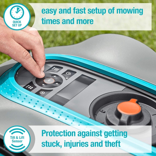 GARDENA 15002-41 SILENO City - Automatic Robotic Lawn Mower, with Bluetooth app and Boundary Wire