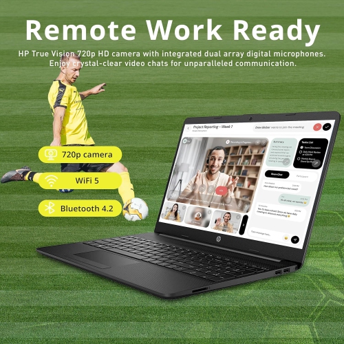 HP 15.6" FHD Anti-Glare Business Laptop - Intel Celeron N4020 - 8GB DDR4 - 256GB SSD - Windows 10 - Black by HP - Refurbished condition - Image 4