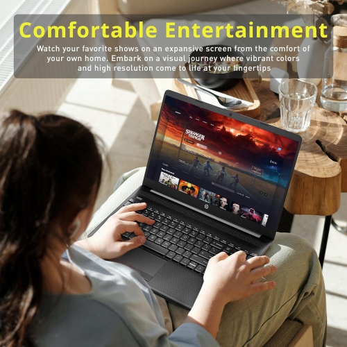 HP 15.6" FHD Anti-Glare Business Laptop - Intel Celeron N4020 - 8GB DDR4 - 256GB SSD - Windows 10 - Black by HP - Refurbished condition - Image 7