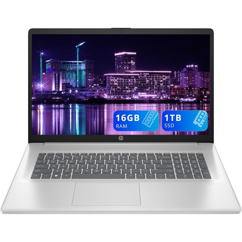 Refurbished - HP 17.3" FHD Business Laptop, Intel Core 5 120U, 1TB PCIe SSD, 16GB RAM, Intel Graphics, Backlit Keyboard, Bluetooth, Windows 11 Home,