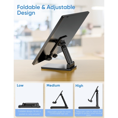 ARZOPA Adjustable Cell Phone/Tablet Stand Black