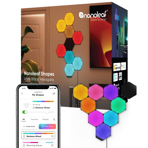 Nanoleaf Shapes Limited Edition Ultra Black Hexagons Smarter Kit