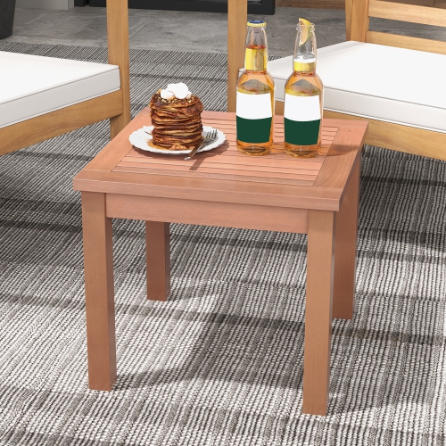 Gymax Outdoor Adirondack Side Table 18'' Square End Table w/ Slatted Tabletop