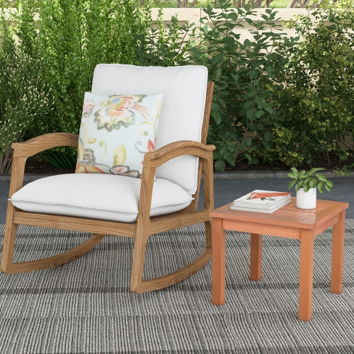 Gymax Outdoor Adirondack Side Table 18'' Square End Table w/ Slatted Tabletop