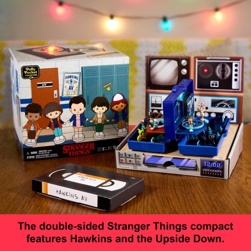 Polly Pocket Collector Playset, Stranger Things Compact with 6 Special Edition Character Dolls and 10 Accessories