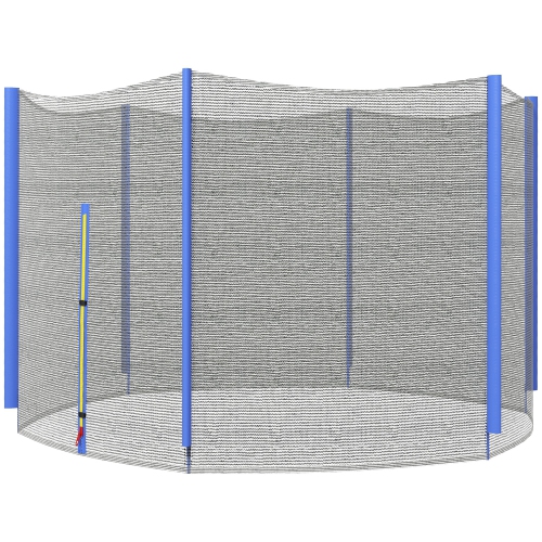 Soozier Trampoline Net Enclosure for 8ft Round Trampoline with 6 Straight Poles, Weather-Resistant Trampoline Netting Replacement with Zippered Entra