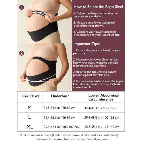Momcozy Pregnancy Belly Band, CozySupport Ergonest Maternity Belly Band, Invisible Pregnancy Belt for Back, Abdomen, Waist,L Size
