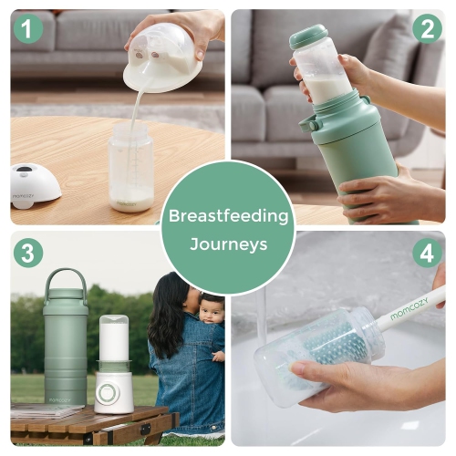 Momcozy All-in-one M5 Wearable Breast Pump, Hands-Free Electric Breast Pump & 22oz Portable Breast Milk Cooler for Outdoor, 360°Total Cooling for