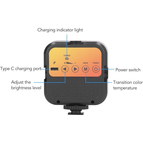 1pcs LED Video Light on Camera, Mini Cute Fill Light Portable Camera Photo Light 1/4in Screw Hole Portable Photography Light Video Fill Lamp