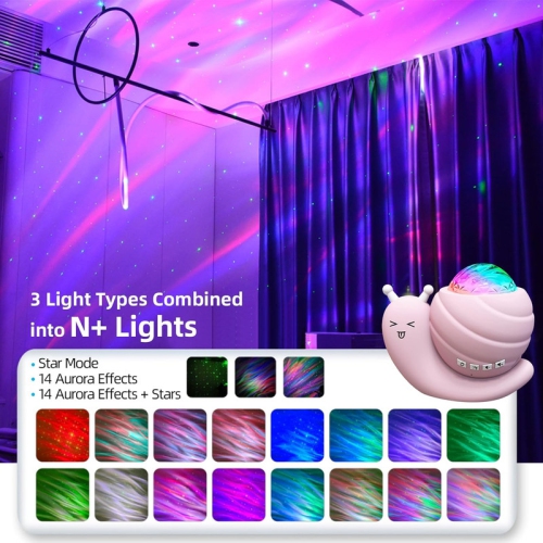 Star Projector Night Light, 4 in 1 Aurora Galaxy Projector Lights, Snail Kid Night Lights