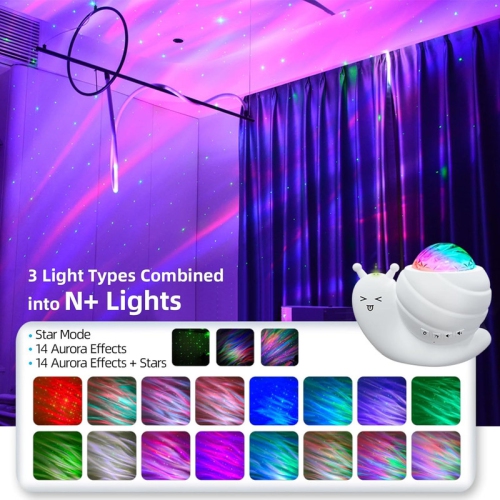Star Projector Night Light, 4 in 1 Aurora Galaxy Projector Lights, Snail Kid Night Lights