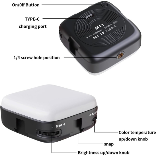 Selfie Light, LED Phone Light Clip with 3 Adjusted Light Modes, 3000K-9900K Video Light for Phone, Eye Friendly Design for