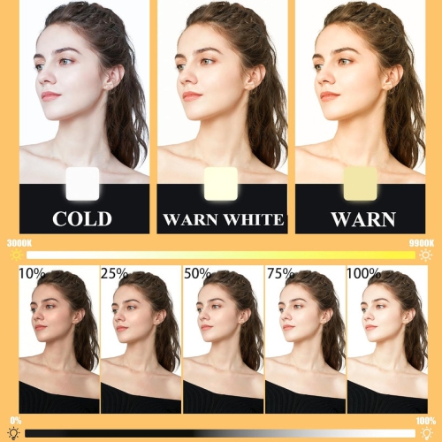 Selfie Light, LED Phone Light Clip with 3 Adjusted Light Modes, 3000K-9900K Video Light for Phone, Eye Friendly Design for