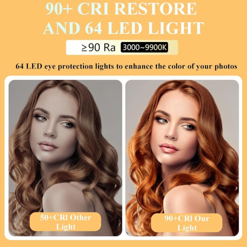 Selfie Light, LED Phone Light Clip with 3 Adjusted Light Modes, 3000K-9900K Video Light for Phone, Eye Friendly Design for