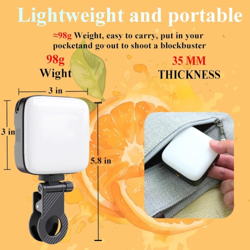 Selfie Light, LED Phone Light Clip with 3 Adjusted Light Modes, 3000K-9900K Video Light for Phone, Eye Friendly Design for