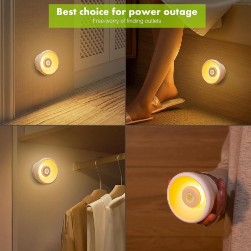 Rechargeable Night Light,Stick on Anywhere Motion Sensor Battery Nightlight Closet Light White 20LM Brightness for Bedroom, Kitchen, Washroom,
