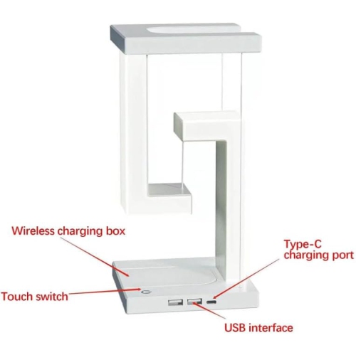 Wireless Charging Table Lamp, 2 in 1 Bedside Table Lamp with LED Light with Wireless Charger, Wireless Charging Sensor Table Lamp, Bedroom Bedside