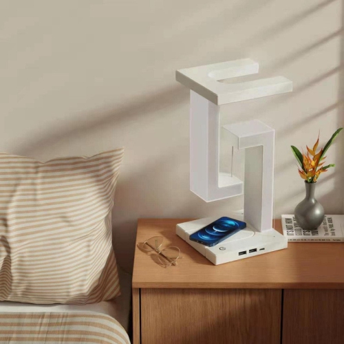 Wireless Charging Table Lamp, 2 in 1 Bedside Table Lamp with LED Light with Wireless Charger, Wireless Charging Sensor Table Lamp, Bedroom Bedside