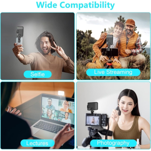 Selfie Light, 60 LED 2200mAh Rechargeable Cell Phone Fill Light 7 Modes, 10-Level Brightness, Portable Clip on Light