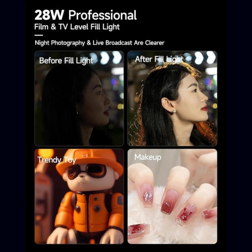 Fill Light 28W LED Fill Lamp Ultra Bright Photo and Video Lighting Rechargeable Fill Light with Cold Shoe for Photography Photography