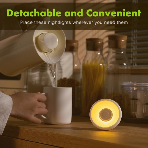 Rechargeable Night Light,Stick on Anywhere Motion Sensor Battery Nightlight Closet Light Warm White 20LM Brightness for Bedroom, Kitchen, Washroom,