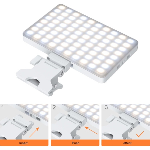 Phone Light with Cell Phone Clip, 80 LED Selfie Light for iPhone with 3 Lights and Infinite Adjustment Modes, 5000mAh Phone Light Clip