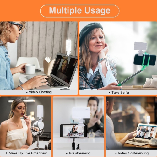 Phone Light with Cell Phone Clip, 80 LED Selfie Light for iPhone with 3 Lights and Infinite Adjustment Modes, 5000mAh Phone Light Clip