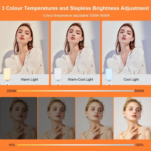 Phone Light with Cell Phone Clip, 80 LED Selfie Light for iPhone with 3 Lights and Infinite Adjustment Modes, 5000mAh Phone Light Clip