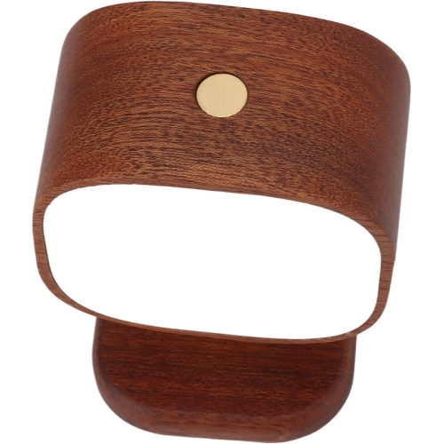 Wooden Wall Lamp Portable Bedside Square Night Light with Dimmable Function, Wall Mounted Design, Ideal for Bedrooms, Hallways, and More, includes