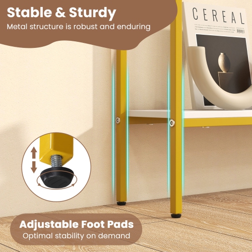 Gymax 44'' Narrow Entryway Table Console Table w/ Shelf & Dual Anti-Tipping Kits White