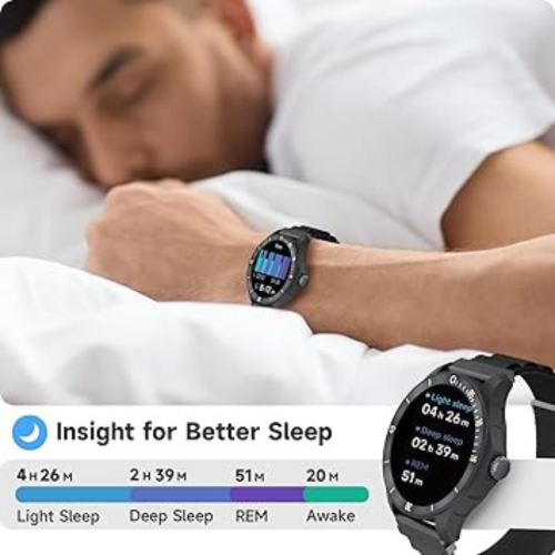 Smart Watch for Men Alexa Built-in, 44mm Fitness Tracker with Answer/Make Calls, IP68 Waterproof/Sleep Tracker/100 Sports, Fitness Watch Compatible