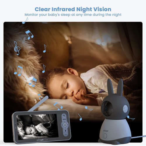ieGeek 2K Video Baby Monitor with 2 Cameras and 5" LCD Monitor,360 degree, View Split Screen, WiFi, Motion & Cry Detection, 2-Way Audio, 1000ft