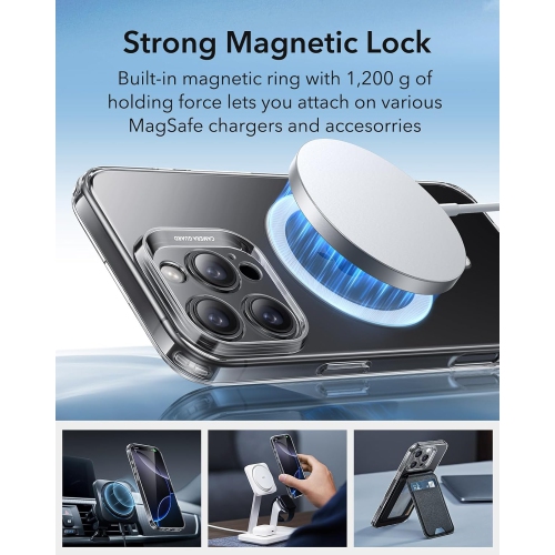 Étui pour iPhone 16 Pro Compatible avec MagSafe, étui de téléphone transparent Strong Magnetic antirayure antichoc